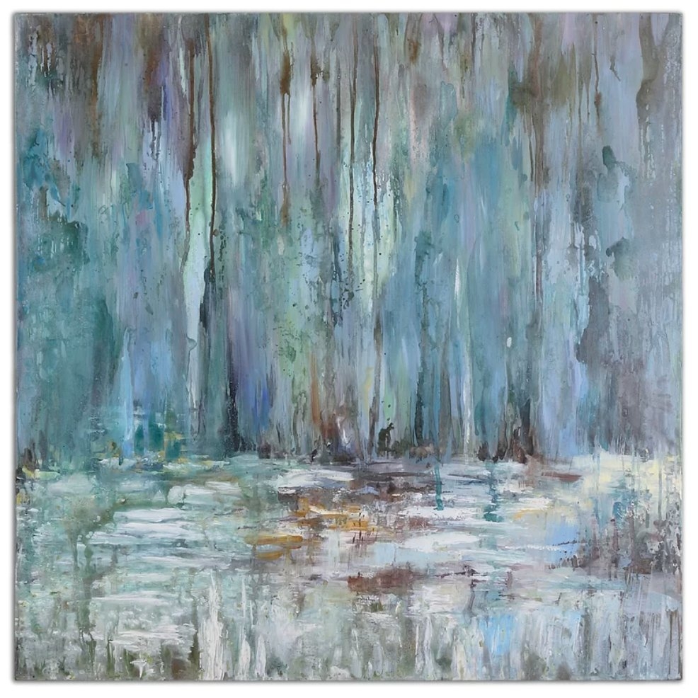 'Blue Waterfall' Painting on Wrapped Canvas - Image 2