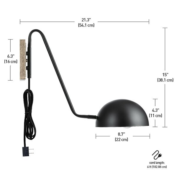 Loah 1 - Light Plug-In Matte Armed Sconce - Image 1
