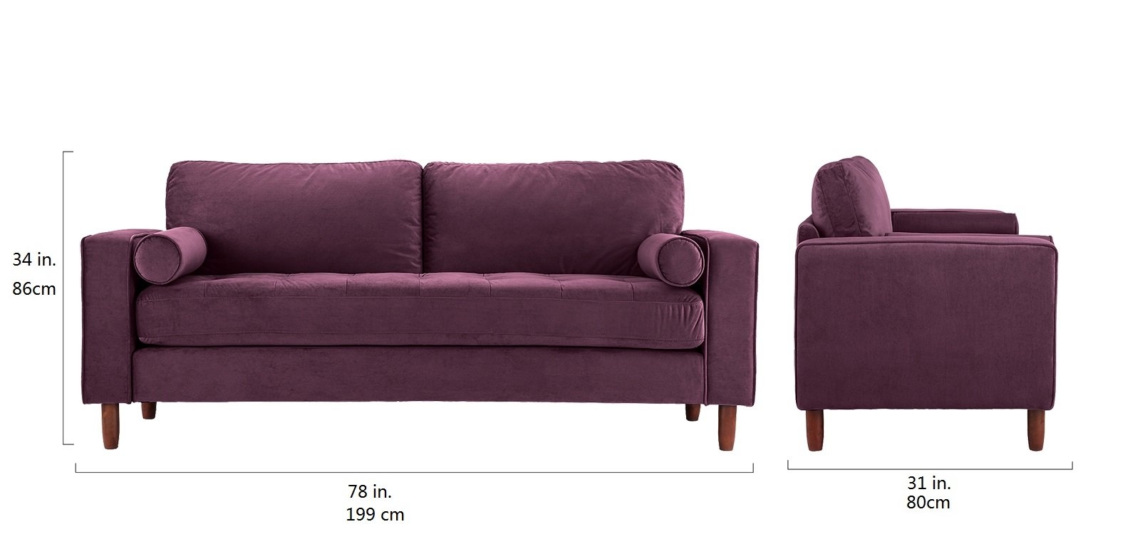 Mercury Row Marrufo Sofa in Purple - Image 4