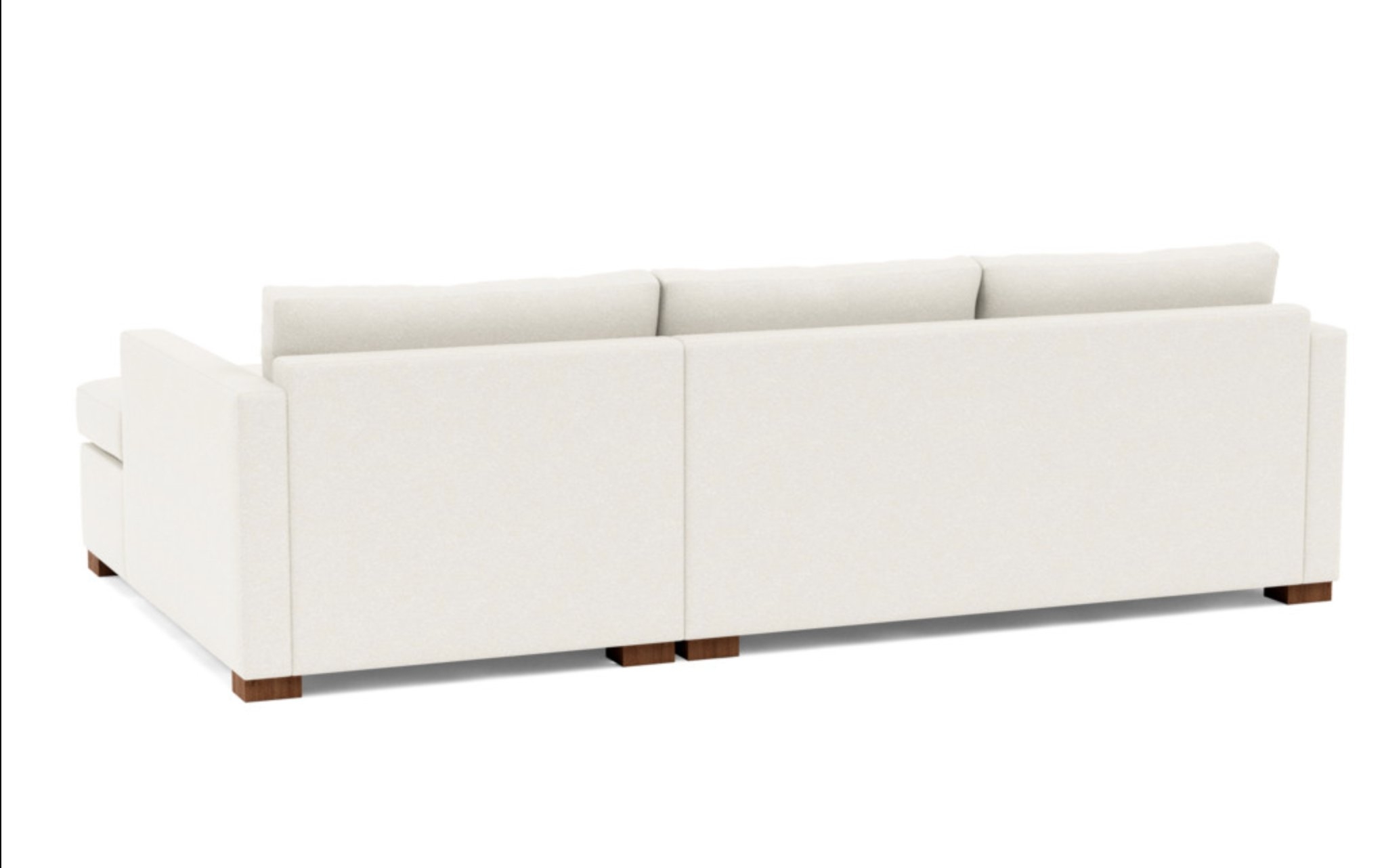 Charly Right Sectional with White Cirrus Fabric and Oiled Walnut legs - Image 2