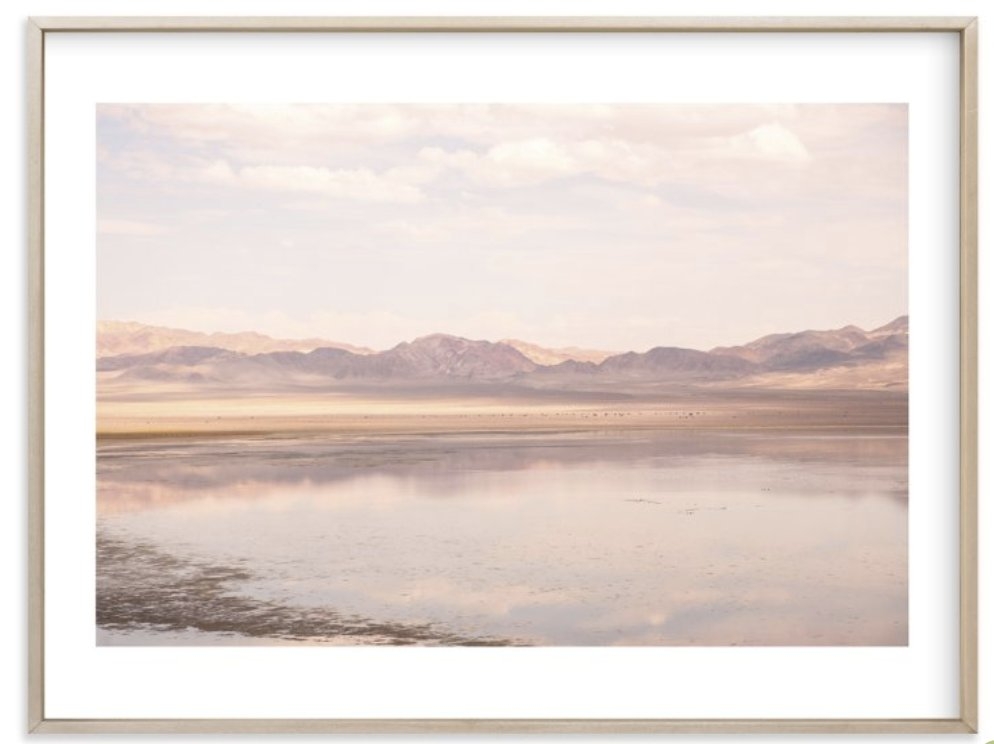 desert lake  - 40 x 30" - Brass Frame White Border - Image 0
