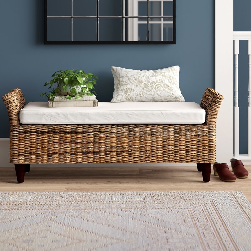 Pinedale Abaca Wicker Bench - Image 0