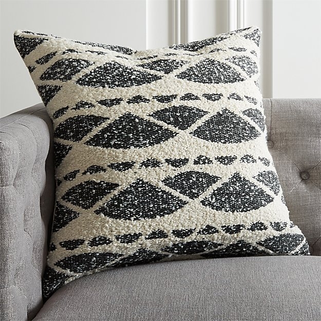 23" HAZEL BLACK AND WHITE BOUCLE PILLOW WITH DOWN-ALTERNATIVE INSERT - Image 2