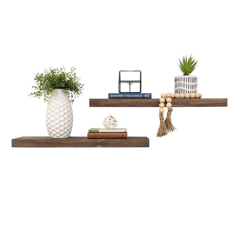 Evonne Solid Wood Floating Shelf (Set of 2) - Image 0
