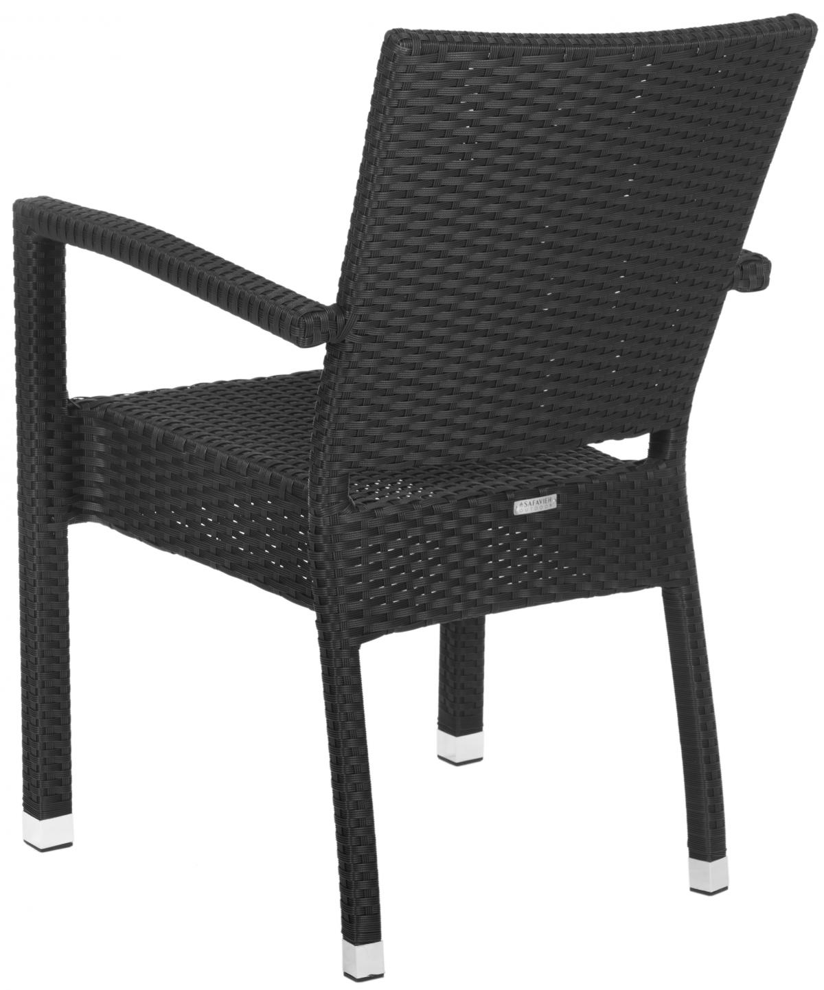 Kelda Stacking Arm Chair - Black - Arlo Home - Image 3