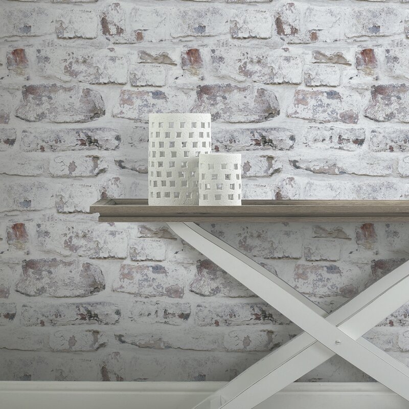Alvara 34.45' x 20.87" Brick Wallpaper Roll - Smooth - Image 1