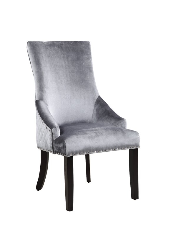 Broseley Diamond Button Tufted Upholstered Dining Chair- set of 2 - Image 3