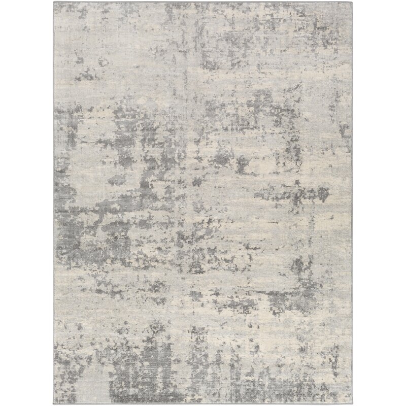 Rectangle 6'7" x 9'6" Manzanares Abstract Beige/Gray/Blue Area Rug - Image 0