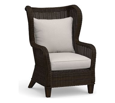 Torrey Wingback Lounge Chair Cushion Slipcover, Sunbrella(R) Heather Gray - Image 0