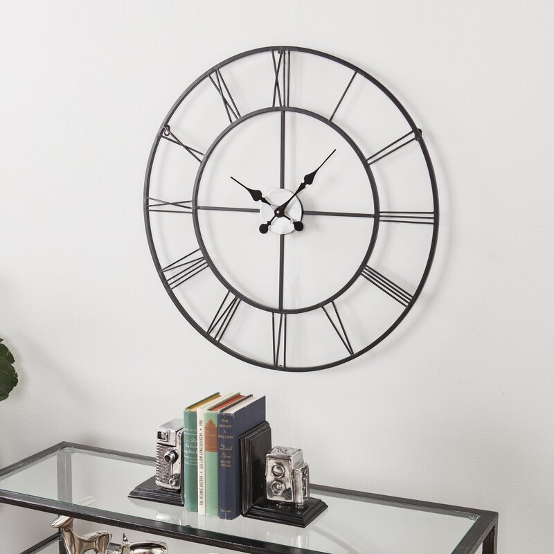 Oversized 30" Black Decorative Wall Clock - Image 3
