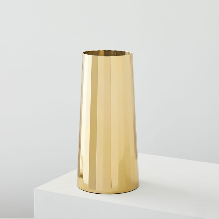 Foundations Metal Vases- Brass, Med - Image 0