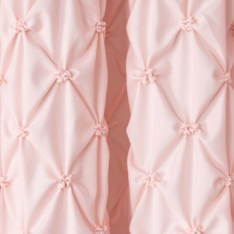 Elzira Solid Color Semi-Sheer Rod Pocket Curtain Panels(Set of 2), Blush 84" - Image 1