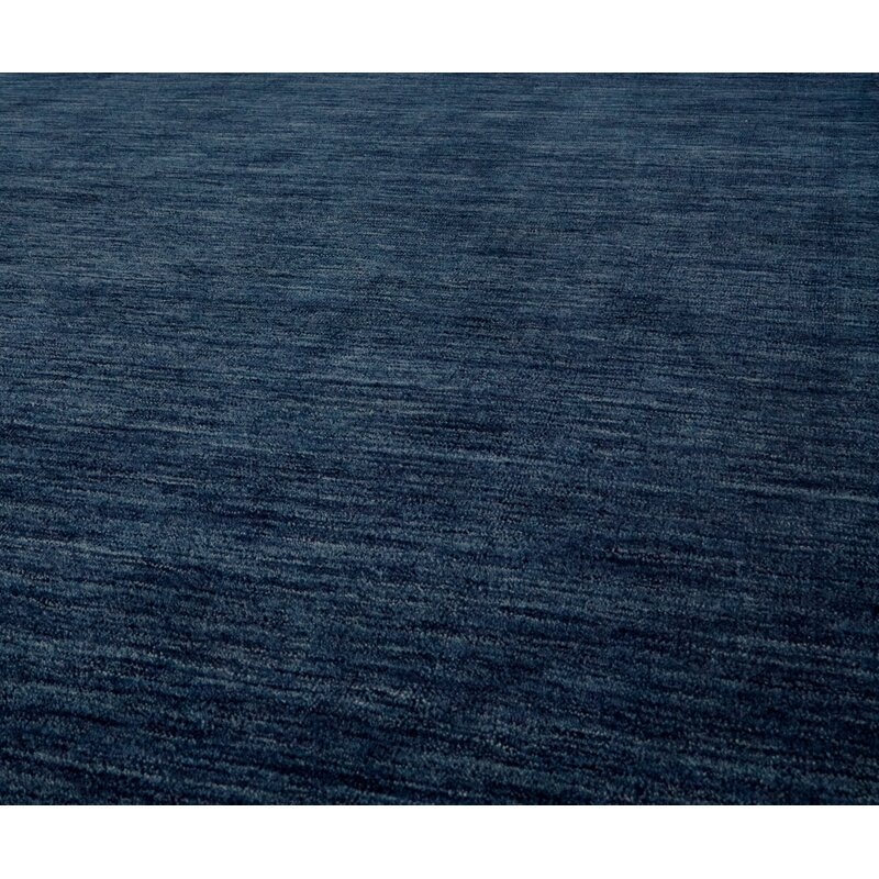 Carbonell Handmade Tufted Wool Dark Blue Area Rug - Image 3
