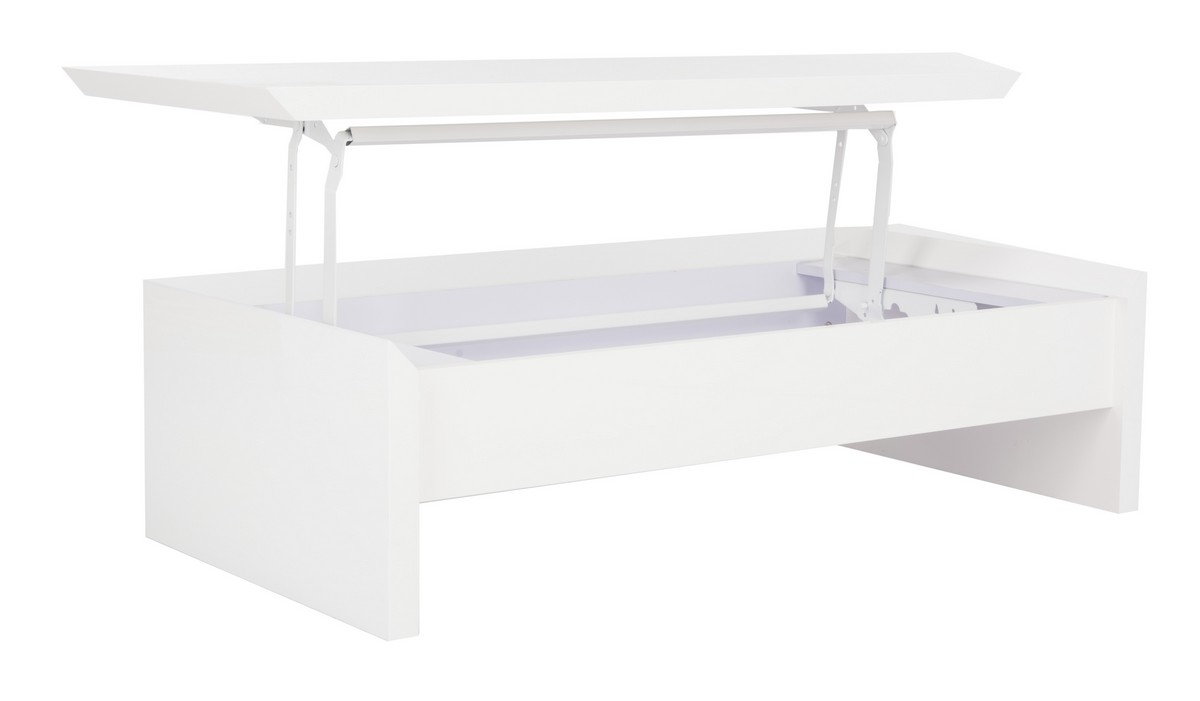 Kinsley Lift -Top Coffee Table - White/Chrome - Safavieh - Image 5