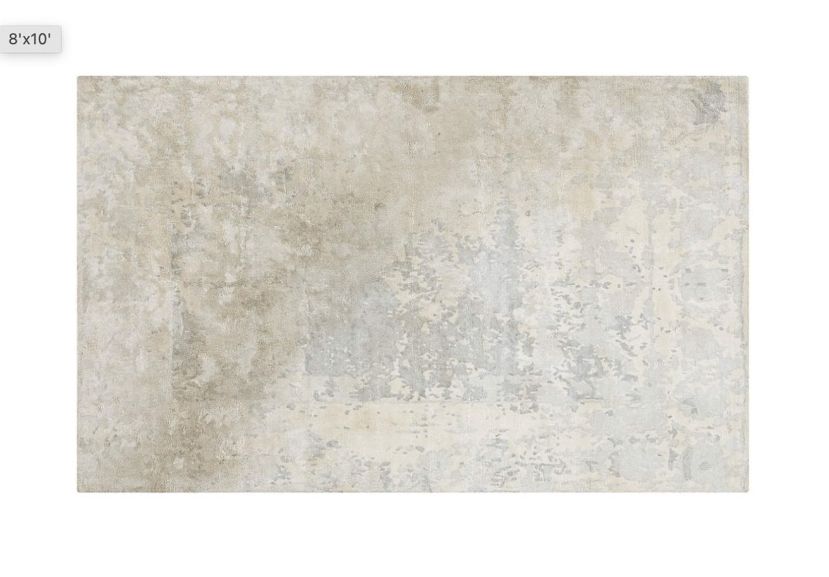 Printed Grey Abstract Rug - Image 0