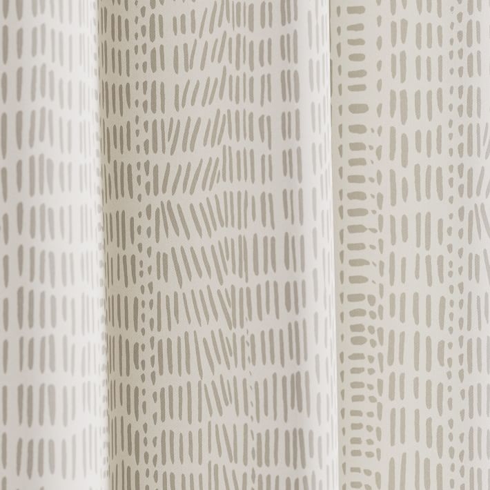 Cotton Canvas Bomu Curtain, Set of 2, Stone Gray, 48"x108" - Image 1