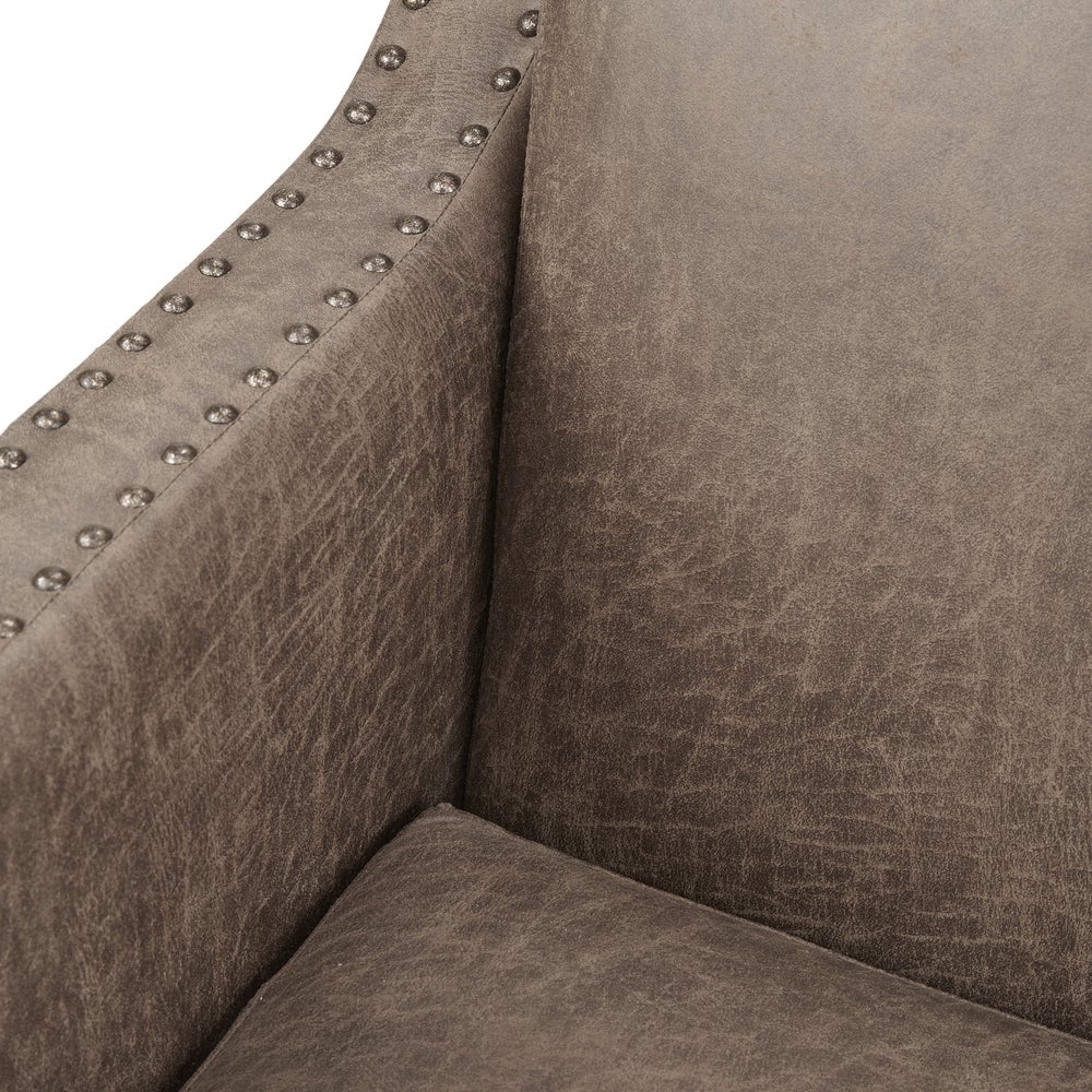 Copper Grove Kucove Brown Faux Leather Accent Chair - Image 4