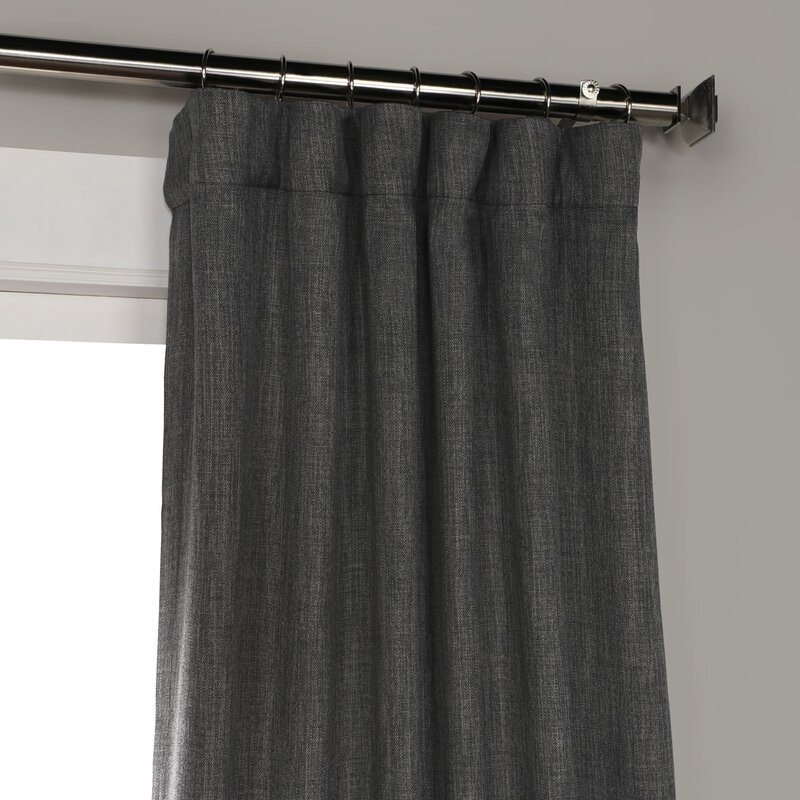 Clem Solid Max Blackout Thermal Rod Pocket Single Curtain Panel - Image 2