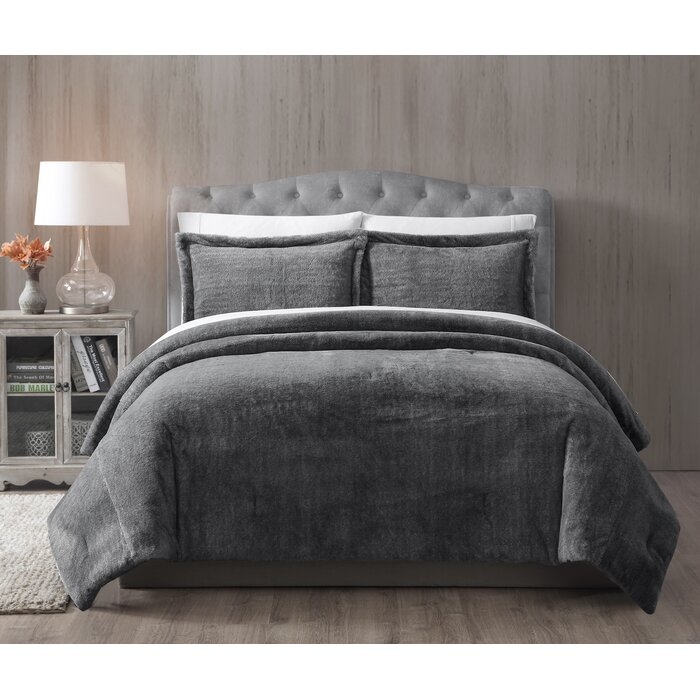 Jame Faux Fur Reversible Comforter Set - Image 0