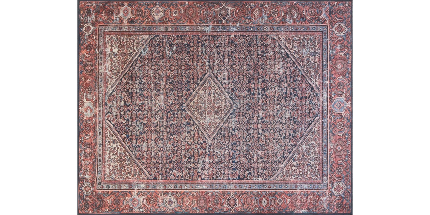 LUCCA Rug NAVY / RED 7'6x9'6 - Image 0