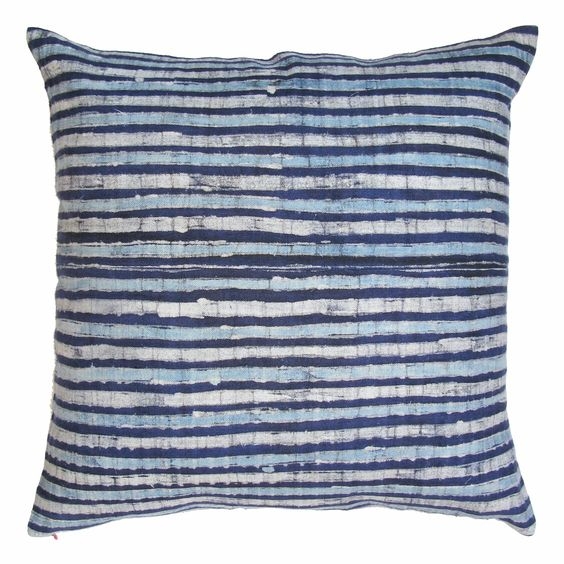 CAMBRIE STRIPED PILLOW, BLUE - Image 0