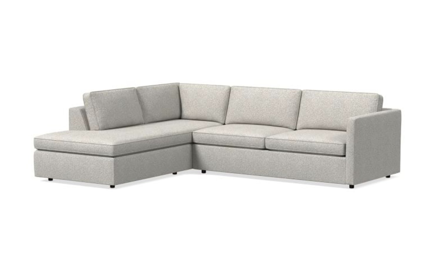 Harris Sectional Set 02: Right Arm Sleeper Sofa, Left Arm Terminal Chaise, Poly, Chenille Tweed, Irongate, - Image 0