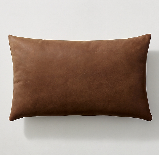 SHERWOOD LEATHER WRAPPED PILLOW COVER - LUMBAR - Image 0