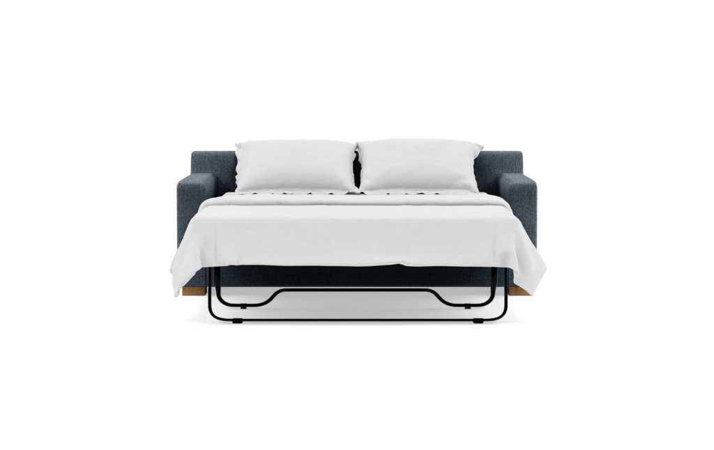 Custom Sloan Sleeper Sofa in Cross Weave Rain (Kid & Pet Friendly) with Natural Oak Block Legs - Image 5