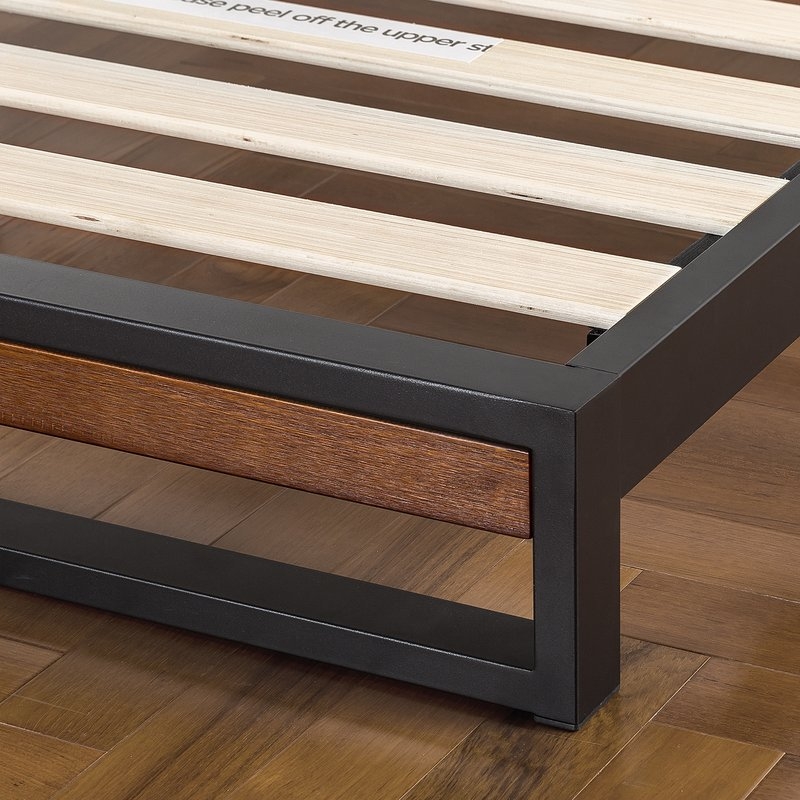 Pauletta Metal and Wood Platform Bed, Queen - Image 2