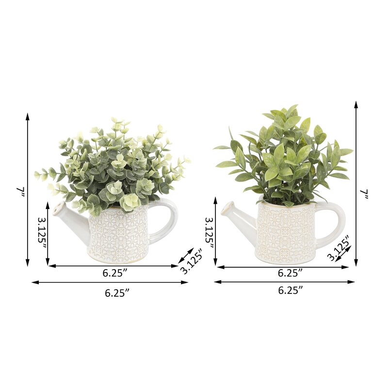 2 - Piece 3.87" Artificial Plan in Planter - Image 0