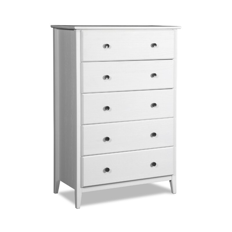 Greenport 5 Drawer 34'' W Solid Wood Chest - Image 0