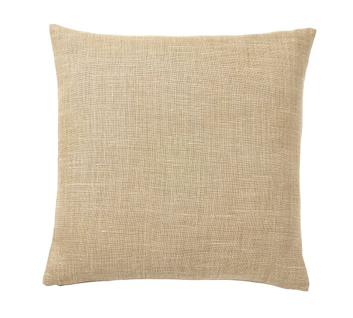 Belgian Linen Pillow Cover, 24", Straw - Image 0