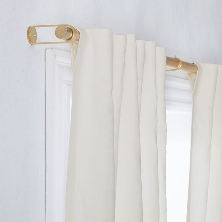 Belgian Flax Linen Unlined Curtain, Set of 2, Natural, 48"x84" - Image 1