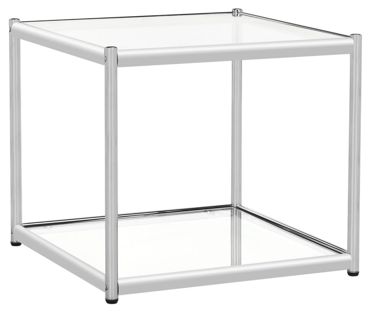 Lilias Glass End Table - Chrome - Safavieh - Image 3