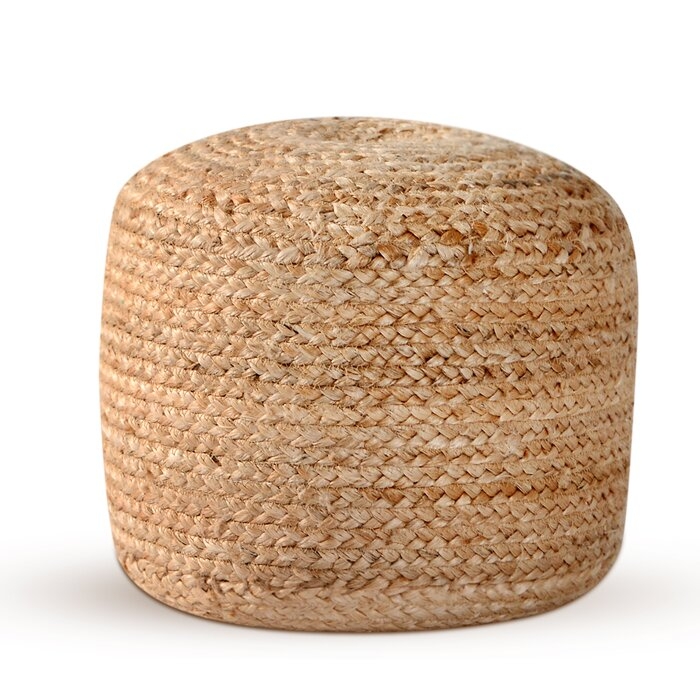 Hedy Upholstered Round Pouf - Image 1