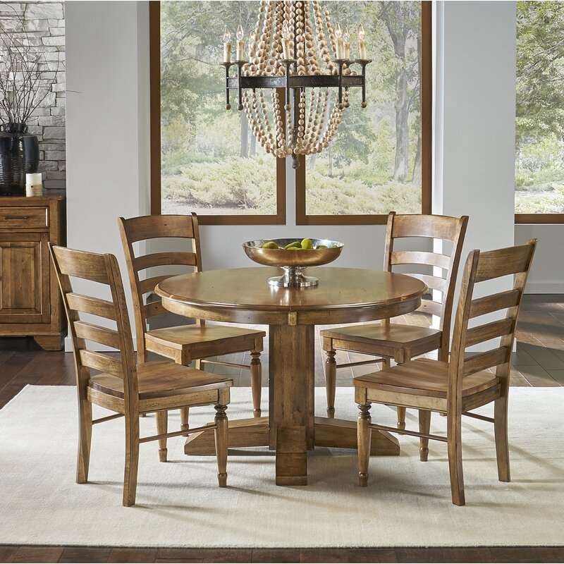 Ian Extendable Solid Wood Pedestal Dining Table - Image 1