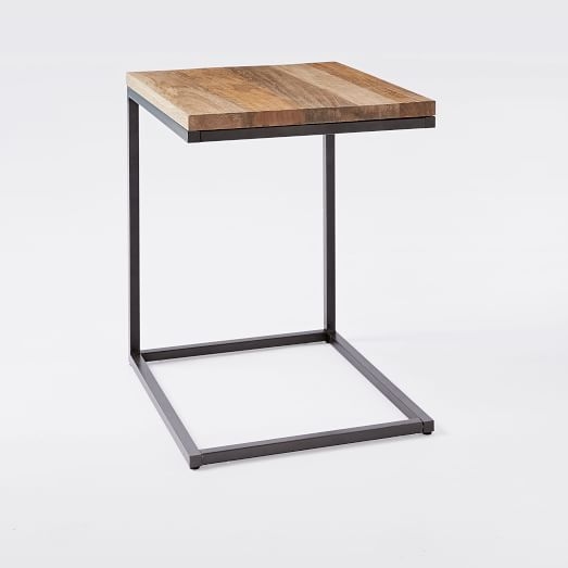 Box Frame C-Side Table, Raw Mango/Antique Bronze - Image 1