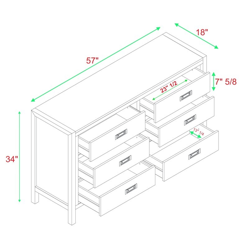 Lockley 6 Drawer Double Dresser - Image 3