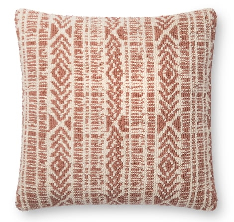 IONE PILLOW, RED AND IVORY - Image 0