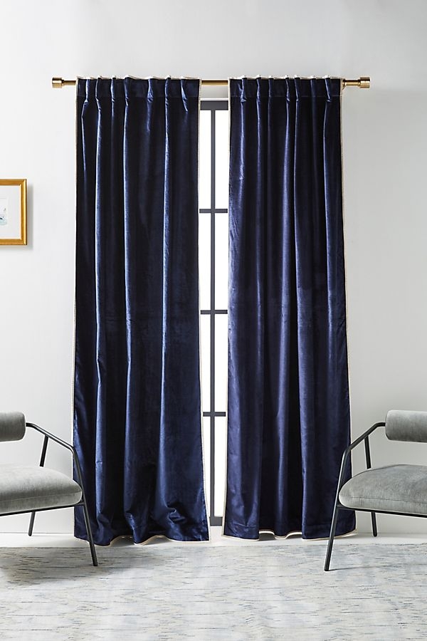 Petra Velvet Curtain - Navy - Image 0