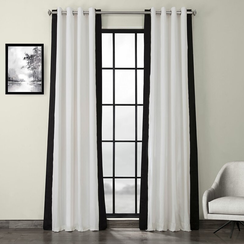 Yang 100% Cotton Solid Room Darkening Grommet Single Curtain Panel - Image 0