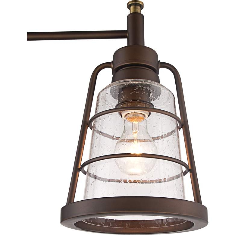Franklin Iron Averill 61" Industrial Bronze Seeded Glass Floor Lamp - Image 2