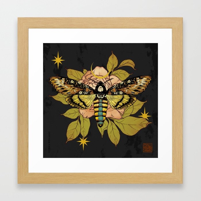Death's Head Hawk Moth Framed Art Print - Image 0