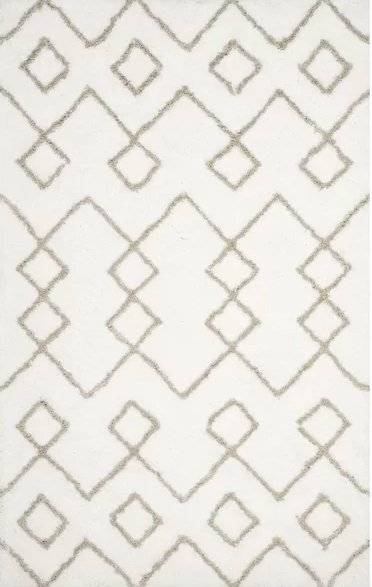 Briganti Hand-Tufted Ivory/Silver Area Rug 6'x9' - Image 0
