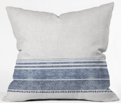 FRENCH LINEN CHAMBRAY TASSEL Throw Pillow Cover // 18x18 - Image 0