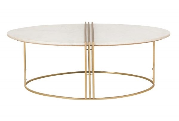 Caleb Oval White Marble Cocktail Table - Image 3
