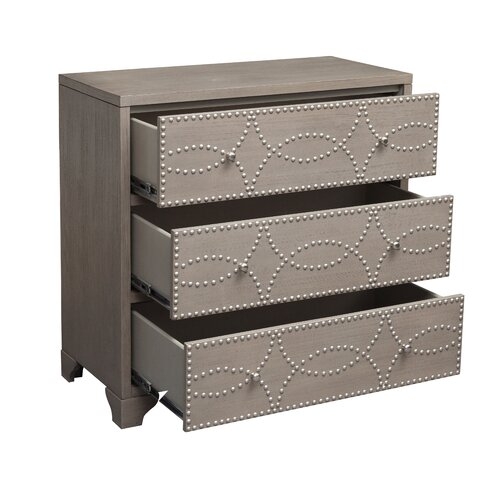 Candice Nail Head 3 Drawer Accent Chest - Image 0