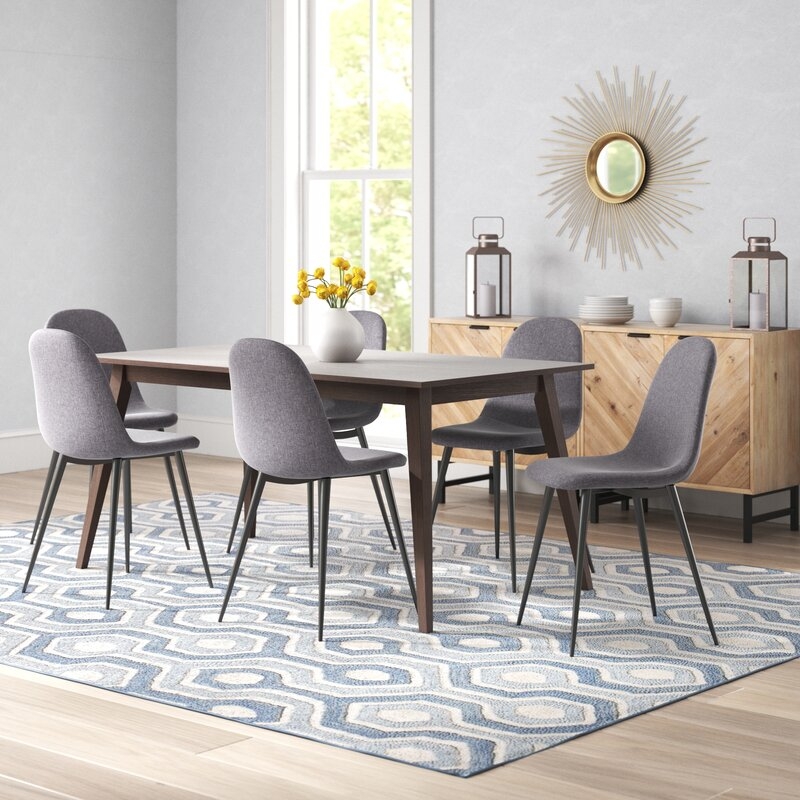 Nick Upholstered Side Chair in Gray (Set of 6) - Image 2