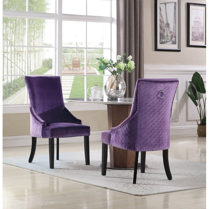 Broseley Diamond Button Tufted Upholstered Dining Chair - Image 0