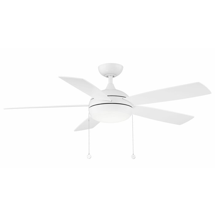 52" 5 - Blade Propeller Ceiling Fan with Pull Chain and Light Kit Included - Image 0